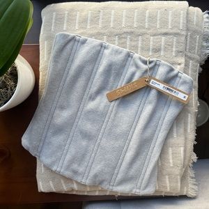 SKIMS FLEECE CORSET in Light Heather Grey NEW